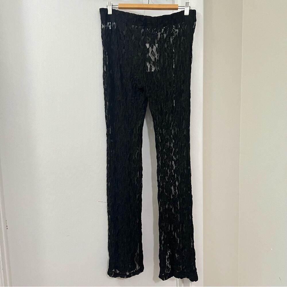 Zara Black SLIT LACE LEGGINGS - Picture 13 of 13